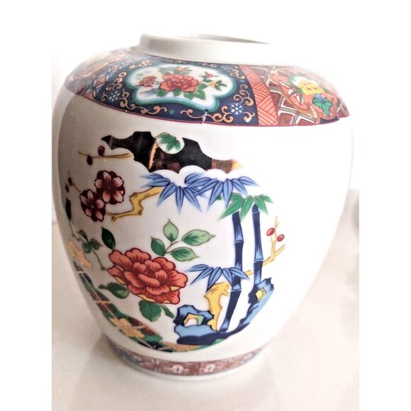 Miyako Japan Hand Painted Ginger Jar/Vase Imari Ware 5 1/2" - Picture 2 of 12